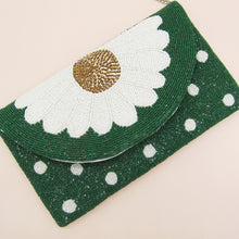 Load image into Gallery viewer, DAISY FLOWER BEADED CLUTCH, FLORAL BEADED CROSSBODY PURSE, SPRING&SUMMER BAG, GIFT FOR HER
