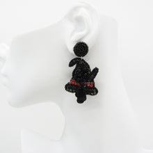 Load image into Gallery viewer, HALLOWEEN STATEMENT EARRINGS – BEADED SPIDER, PUMPKIN, WITCH HAT & BAT DESIGNS