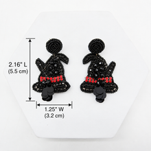 Load image into Gallery viewer, HALLOWEEN STATEMENT EARRINGS – BEADED SPIDER, PUMPKIN, WITCH HAT & BAT DESIGNS