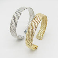 Load image into Gallery viewer, BOLD METAL CHOKER – WIDE RIBBED GOLD OR SILVER STATEMENT NECKLACE