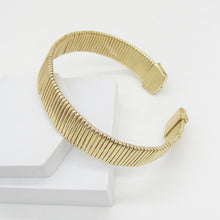 Load image into Gallery viewer, BOLD METAL CHOKER – WIDE RIBBED GOLD OR SILVER STATEMENT NECKLACE
