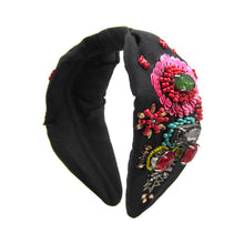 Load image into Gallery viewer, BEADED FLOWER WITH CRYSTAL HEADBAND