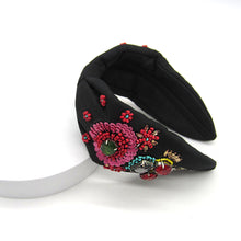 Load image into Gallery viewer, BEADED FLOWER WITH CRYSTAL HEADBAND