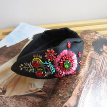Load image into Gallery viewer, BEADED FLOWER WITH CRYSTAL HEADBAND