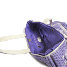 Load image into Gallery viewer, LAVENDER TERRY BEACH BAG FOR WOMEN UNIQUE EMBROIDERY SHOULDER BAG