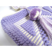 Load image into Gallery viewer, LAVENDER TERRY BEACH BAG FOR WOMEN UNIQUE EMBROIDERY SHOULDER BAG