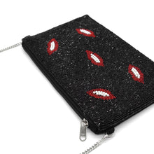 Load image into Gallery viewer, LIPS PATTERN BEADED CLUTCH CROSS BAG