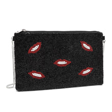 Load image into Gallery viewer, LIPS PATTERN BEADED CLUTCH CROSS BAG