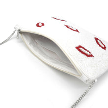 Load image into Gallery viewer, LIPS PATTERN BEADED CLUTCH CROSS BAG