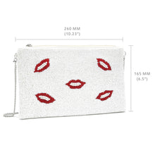 Load image into Gallery viewer, LIPS PATTERN BEADED CLUTCH CROSS BAG