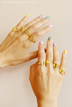 Load image into Gallery viewer, A-Z INITIAL LETTER ADJUSTABLE OPEN RING