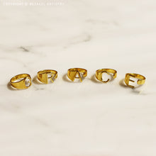 Load image into Gallery viewer, A-Z INITIAL LETTER ADJUSTABLE OPEN RING