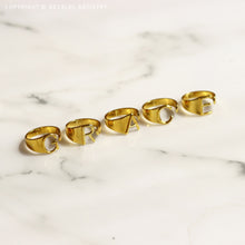 Load image into Gallery viewer, A-Z INITIAL LETTER ADJUSTABLE OPEN RING
