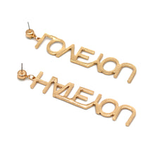 Load image into Gallery viewer, LETTER CUBIC ZIRCONIA DROP EARRINGS
