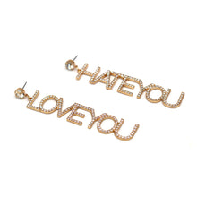 Load image into Gallery viewer, LETTER CUBIC ZIRCONIA DROP EARRINGS