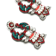 Load image into Gallery viewer, RED LOBSTER BEADED EARRINGS