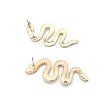 Load image into Gallery viewer, METAL SNAKE STATEMENT EARRINGS