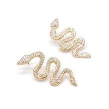 Load image into Gallery viewer, METAL SNAKE STATEMENT EARRINGS
