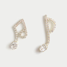 Load image into Gallery viewer, MUSIC NOTE CUBIC ZIRCONIA EARRINGS