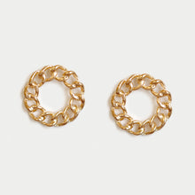 Load image into Gallery viewer, MINI SIZED CHAIN CIRCLE STUD EARRINGS