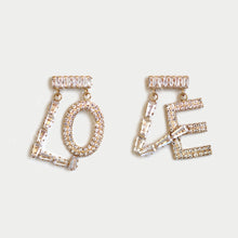 Load image into Gallery viewer, LOVE CUBIC ZIRCONIA LETTER DROP EARRINGS