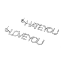 Load image into Gallery viewer, LETTER CUBIC ZIRCONIA DROP EARRINGS