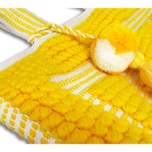 Load image into Gallery viewer, YELLOW TERRY BEACH BAG FOR WOMEN UNIQUE EMBROIDERY SHOULDER BAG
