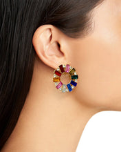 Load image into Gallery viewer, RAINBOW CIRCLE RHINESTONE STUD EARRINGS