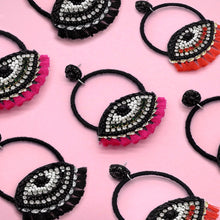 Load image into Gallery viewer, EVIL EYES WITH TASSEL DNAGLE EARRINGS