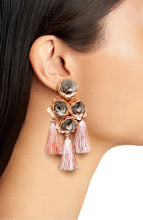 Load image into Gallery viewer, FLORAL TASSELS DROP STATEMENT EARRINGS
