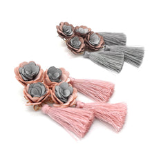 Load image into Gallery viewer, FLORAL TASSELS DROP STATEMENT EARRINGS