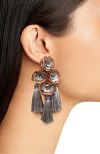 Load image into Gallery viewer, FLORAL TASSELS DROP STATEMENT EARRINGS