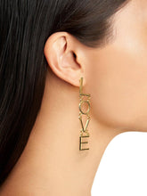 Load image into Gallery viewer, LOVE METAL LETTER DROP EARRINGS