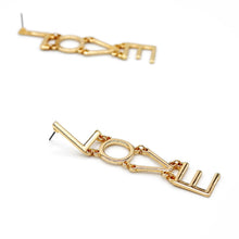 Load image into Gallery viewer, LOVE METAL LETTER DROP EARRINGS