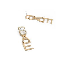 Load image into Gallery viewer, BAE LETTER METAL DROP EARRINGS