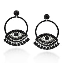 Load image into Gallery viewer, EVIL EYES WITH TASSEL DNAGLE EARRINGS
