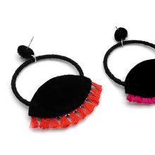 Load image into Gallery viewer, EVIL EYES WITH TASSEL DNAGLE EARRINGS
