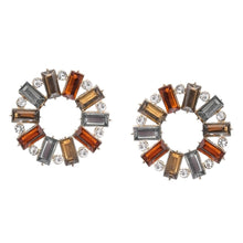 Load image into Gallery viewer, RAINBOW CIRCLE RHINESTONE STUD EARRINGS