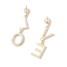 Load image into Gallery viewer, LOVER CUBIC ZIRCONIA LETTER DROP EARRINGS