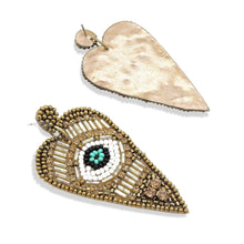 Load image into Gallery viewer, HEART EVIL EYES DROP EARRINGS