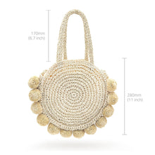 Load image into Gallery viewer, STRAW POMPOM SHOULDER CROSS BAG