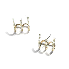 Load image into Gallery viewer, CUBIC ZIRCONIA DETAILED STUD EARRINGS