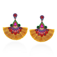 Load image into Gallery viewer, RHINESTONE DELICATED TASSEL EARRINGS