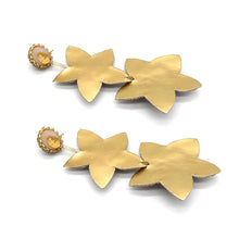 Load image into Gallery viewer, BEADED FLOWER STATEMENT DROP EARRINGS