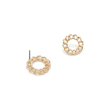 Load image into Gallery viewer, MINI SIZED CHAIN CIRCLE STUD EARRINGS