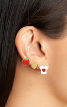 Load image into Gallery viewer, 6PCS USA FLAG, LIPS, LIPSTICK, T-SHIRTS, APPLE, HEART STUD EARRINGS