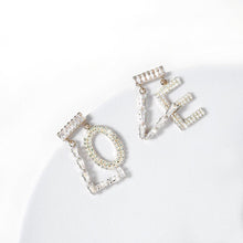 Load image into Gallery viewer, LOVE CUBIC ZIRCONIA LETTER DROP EARRINGS