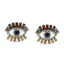 Load image into Gallery viewer, EVIL EYES CRYSTAL STUD EARRINGS