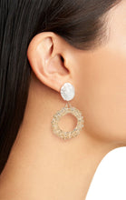 Load image into Gallery viewer, METAL & PEARL DROP EARRINGS