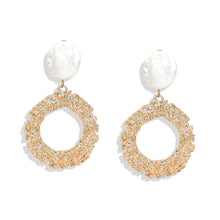 Load image into Gallery viewer, METAL & PEARL DROP EARRINGS